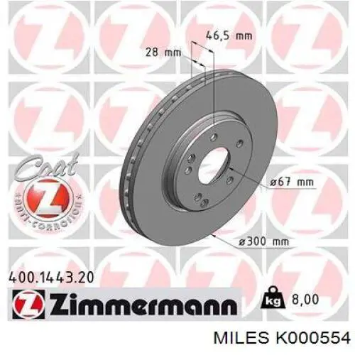 K000554 Miles freno de disco delantero