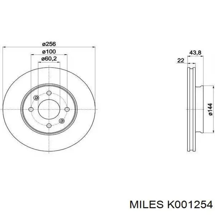 K001254 Miles freno de disco delantero