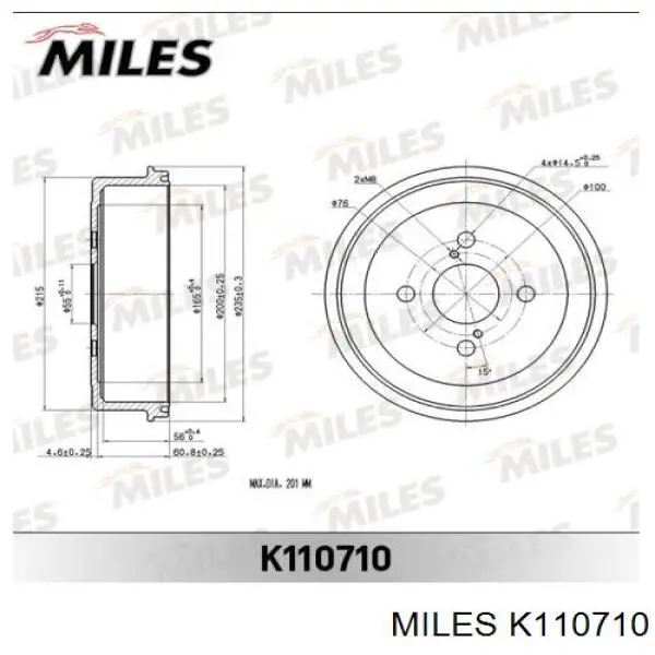 K110710 Miles freno de tambor trasero