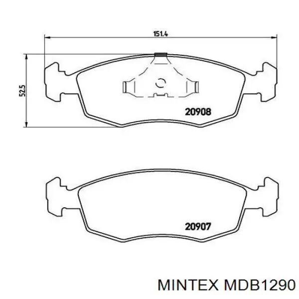 MDB1290 Mintex pastillas de freno delanteras