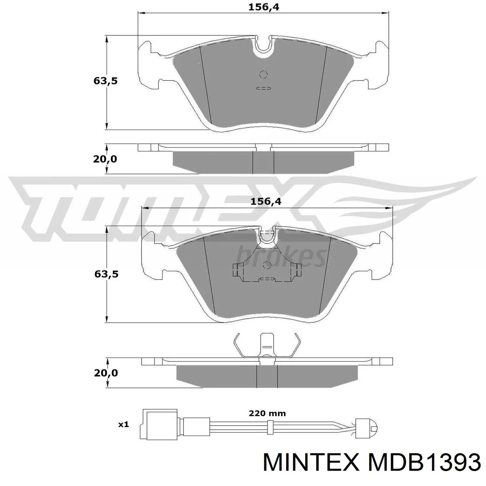 MDB1393 Mintex pastillas de freno delanteras