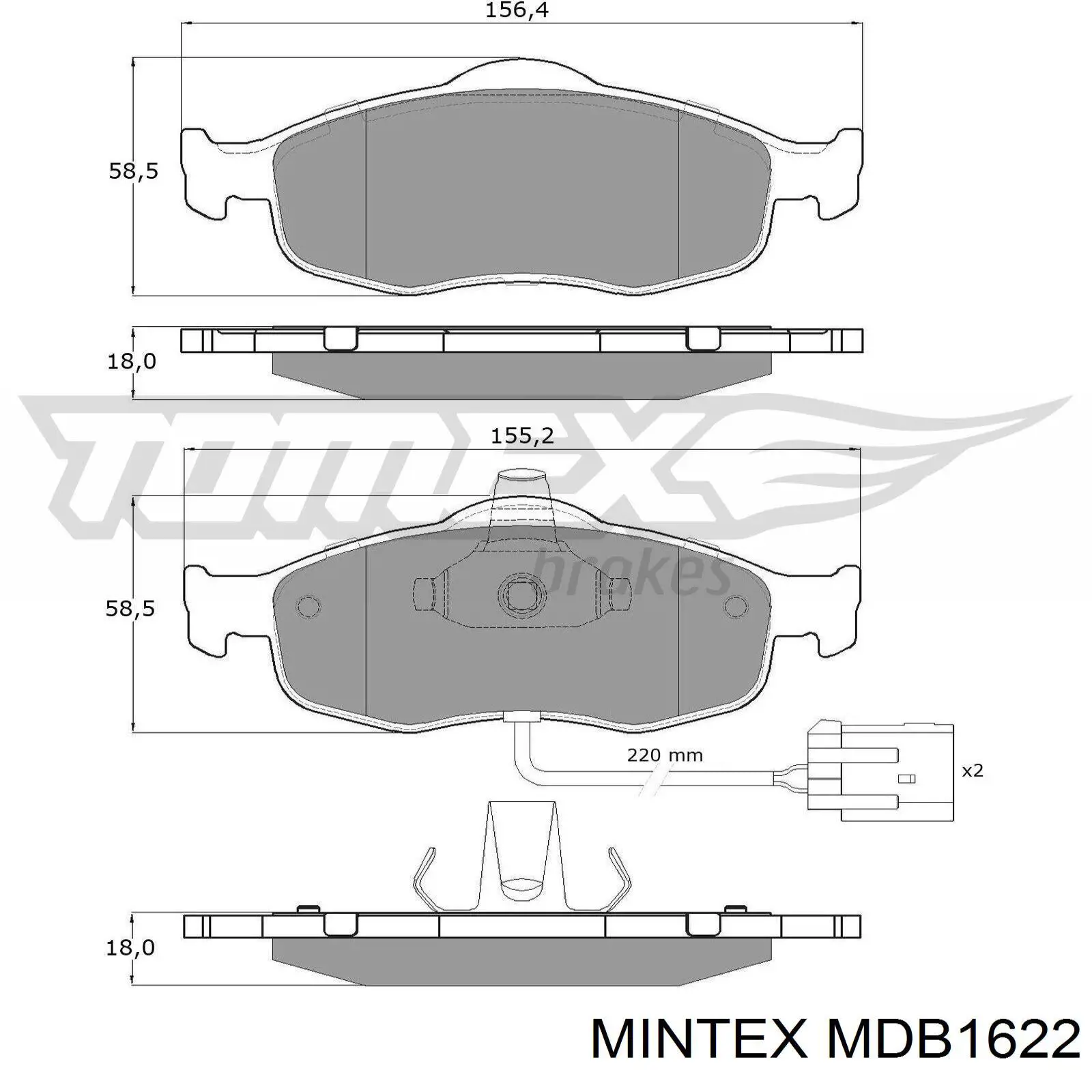 MDB1622 Mintex pastillas de freno delanteras