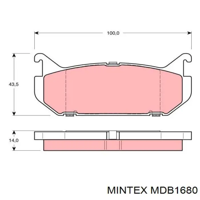 MDB1680 Mintex pastillas de freno traseras