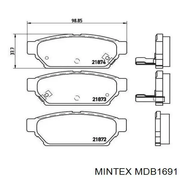 Comprar MDB1691 Mintex Pastillas de freno traseras
