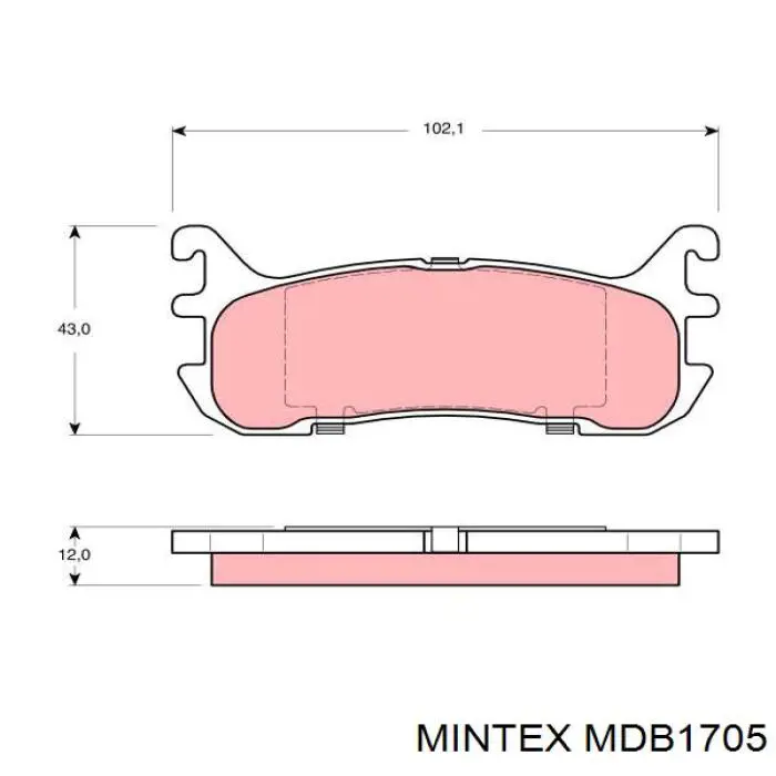 MDB1705 Mintex pastillas de freno traseras