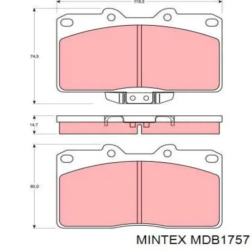 MDB1757 Mintex pastillas de freno delanteras