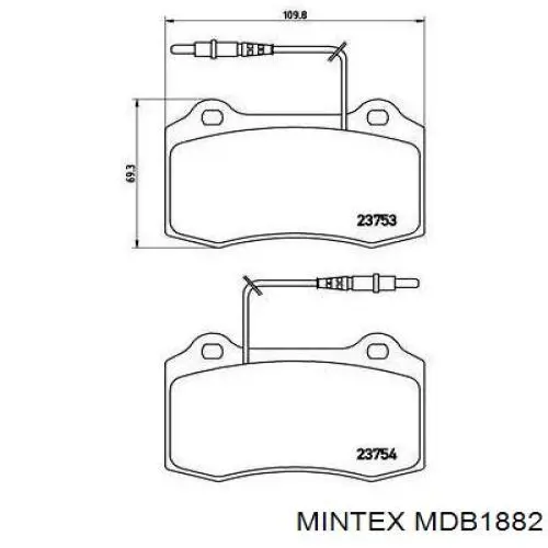 MDB1882 Mintex pastillas de freno delanteras