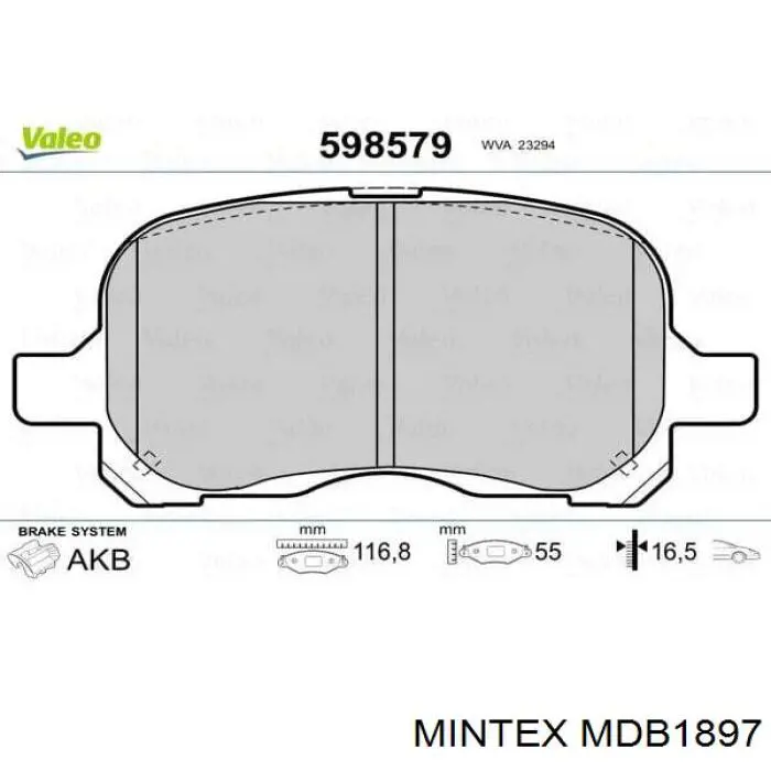 MDB1897 Mintex pastillas de freno delanteras