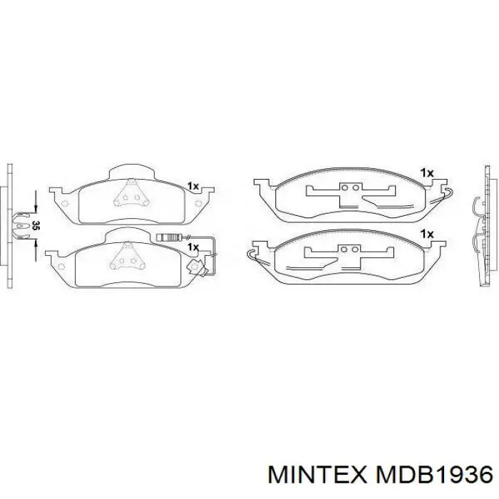 MDB1936 Mintex pastillas de freno delanteras