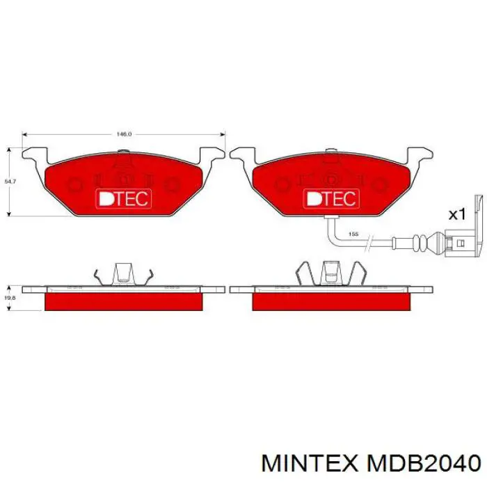 MDB2040 Mintex pastillas de freno delanteras