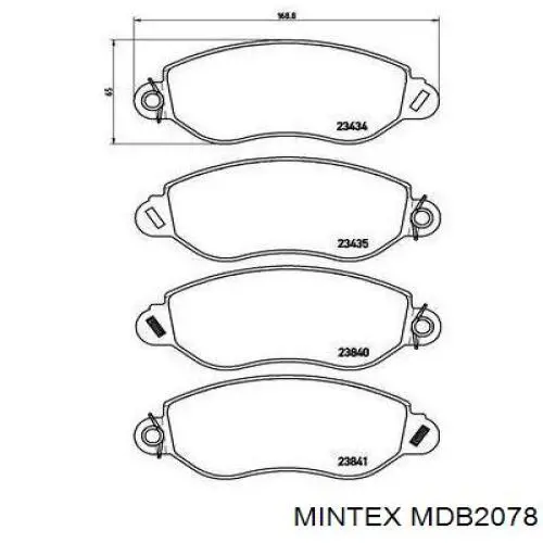 MDB2078 Mintex pastillas de freno delanteras