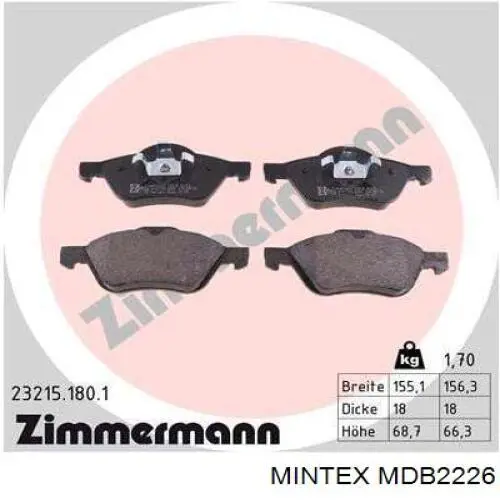 Pastillas de freno delanteras Renault Laguna 2 BG0, BG1