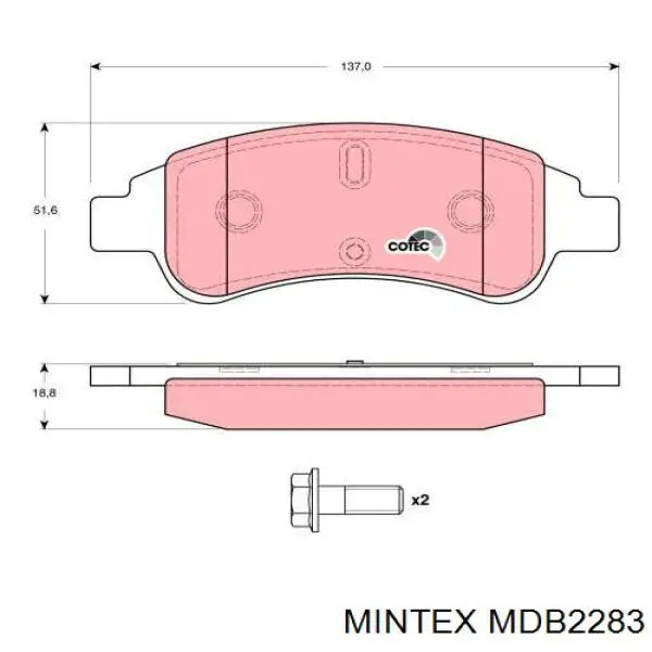 MDB2283 Mintex pastillas de freno delanteras