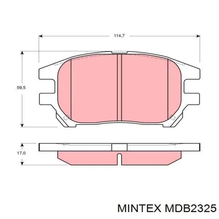 MDB2325 Mintex pastillas de freno delanteras