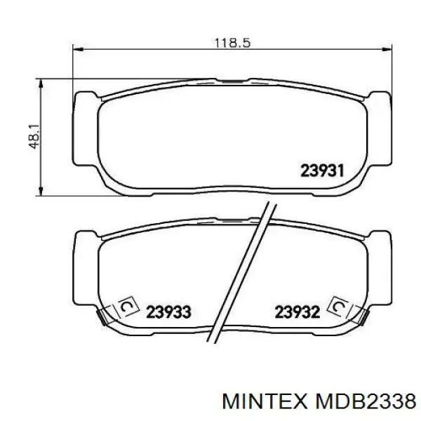 MDB2338 Mintex pastillas de freno traseras