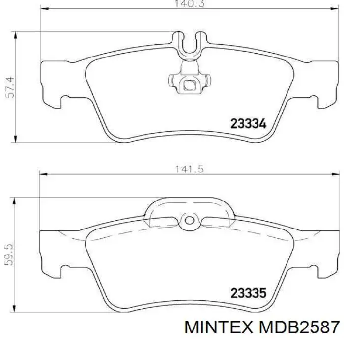 MDB2587 Mintex pastillas de freno traseras