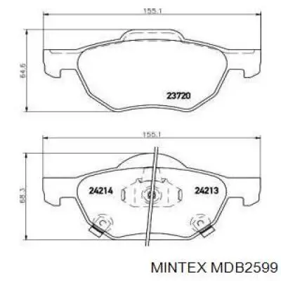 MDB2599 Mintex pastillas de freno delanteras