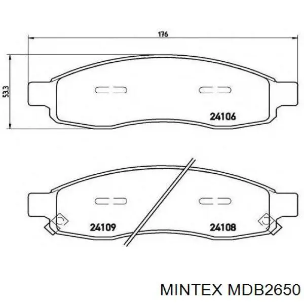 MDB2650 Mintex pastillas de freno delanteras