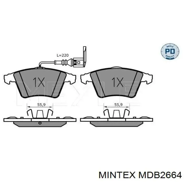 MDB2664 Mintex pastillas de freno delanteras