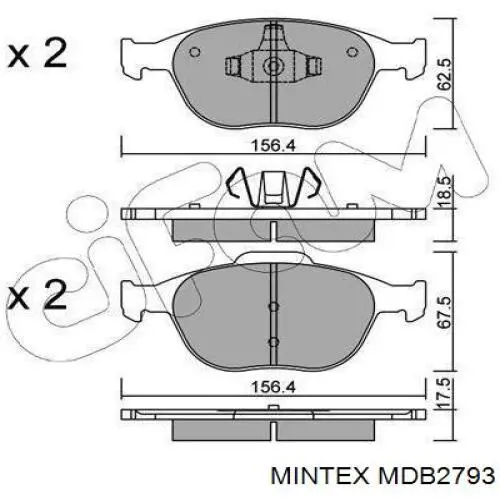 MDB2793 Mintex pastillas de freno delanteras