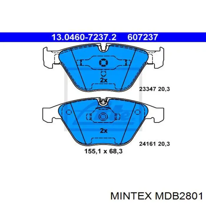 MDB2801 Mintex pastillas de freno delanteras