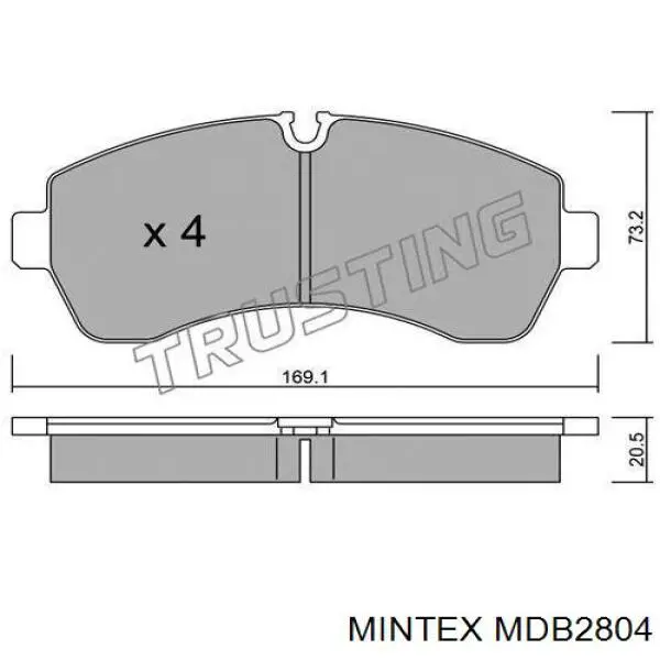 MDB2804 Mintex pastillas de freno delanteras