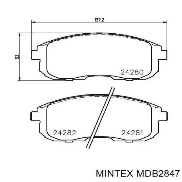 MDB2847 Mintex pastillas de freno delanteras