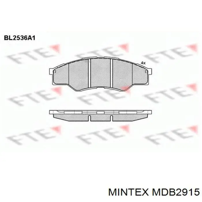 MDB2915 Mintex pastillas de freno delanteras