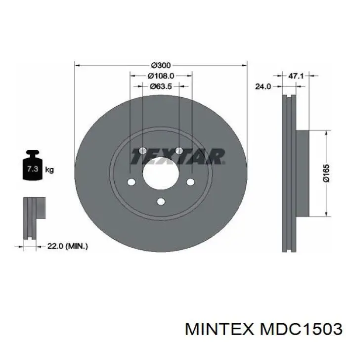 Freno de disco delantero Jaguar X-type CF1