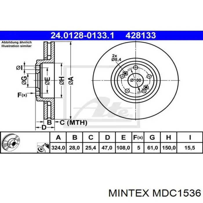 Freno de disco delantero Renault Espace 4 JK0