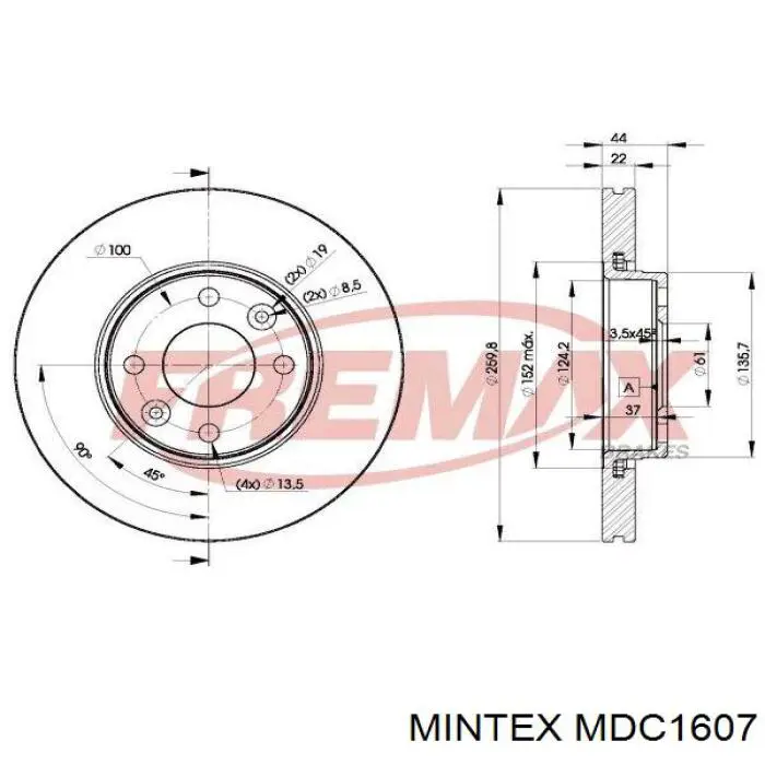 Freno de disco delantero Nissan Versa E12X