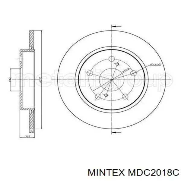 Disco de freno trasero Toyota Auris E15