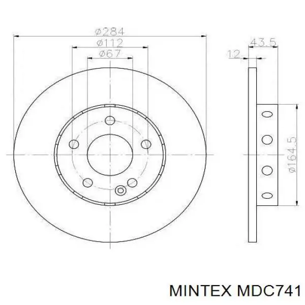 MDC741 Mintex freno de disco delantero