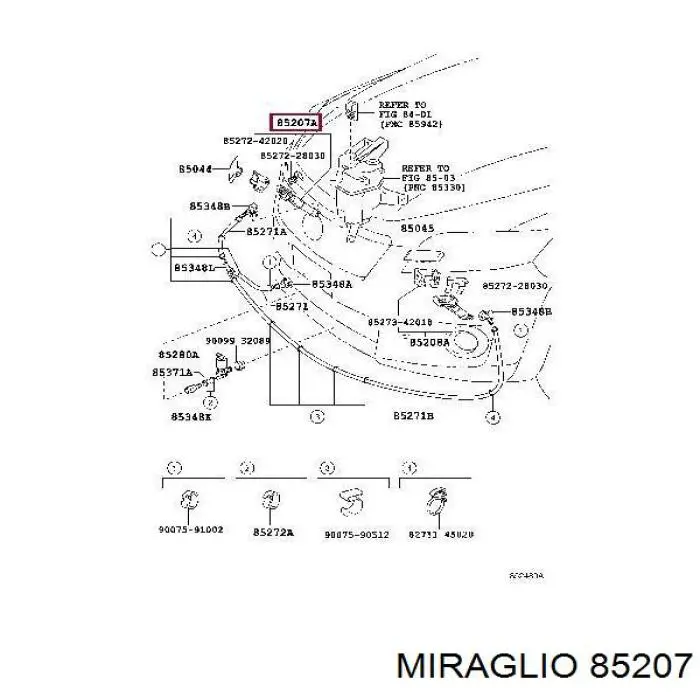 Juego de cilindros de cierre, cerradura de encendido Miraglio 85207