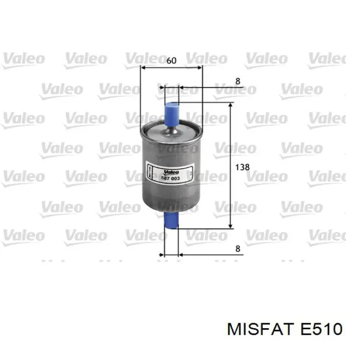 E510 Misfat filtro combustible