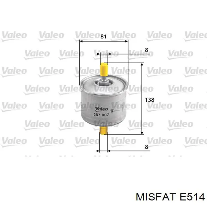 E514 Misfat filtro combustible