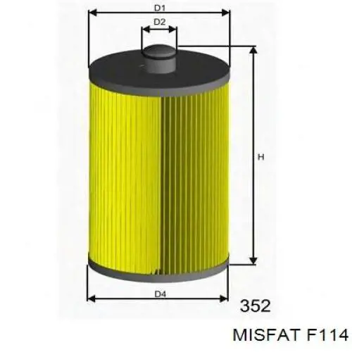 Filtro de combustible F114 Misfat