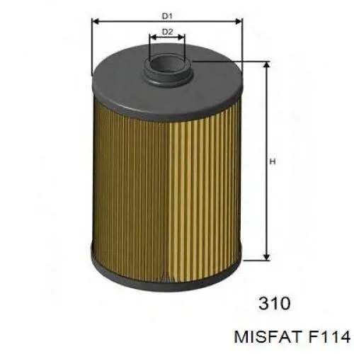 Filtro de gasoil Misfat F114