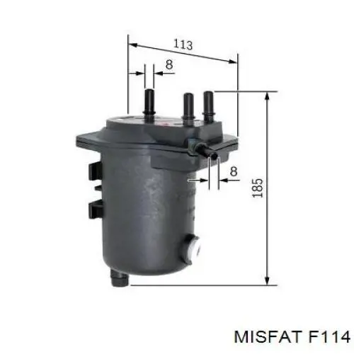 F114 Misfat filtro combustible