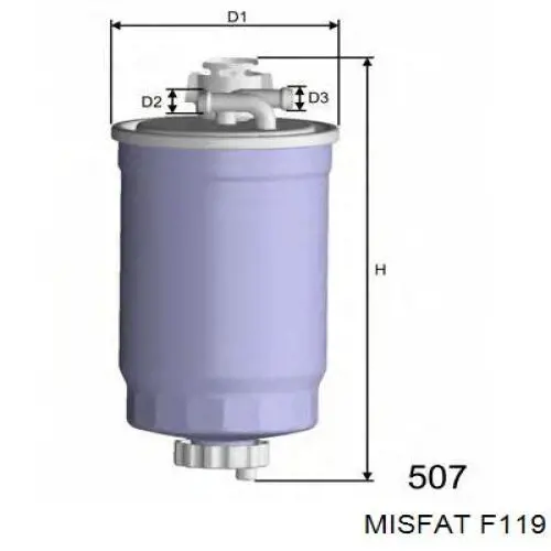 F119 Misfat filtro combustible