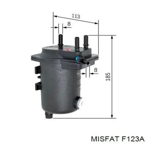 F123A Misfat filtro combustible