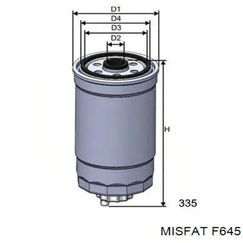 F645 Misfat filtro de combustible