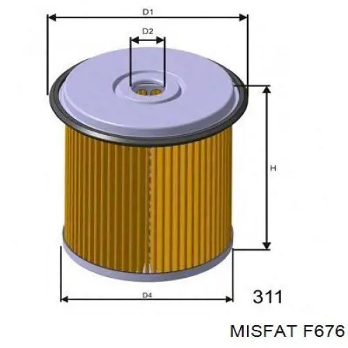 F676 Misfat filtro de combustible