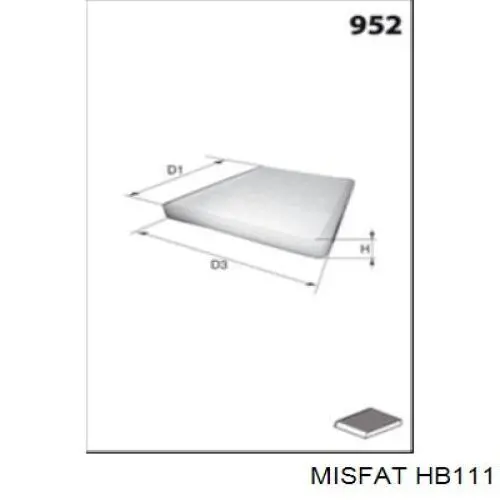 HB111 Misfat filtro de habitáculo