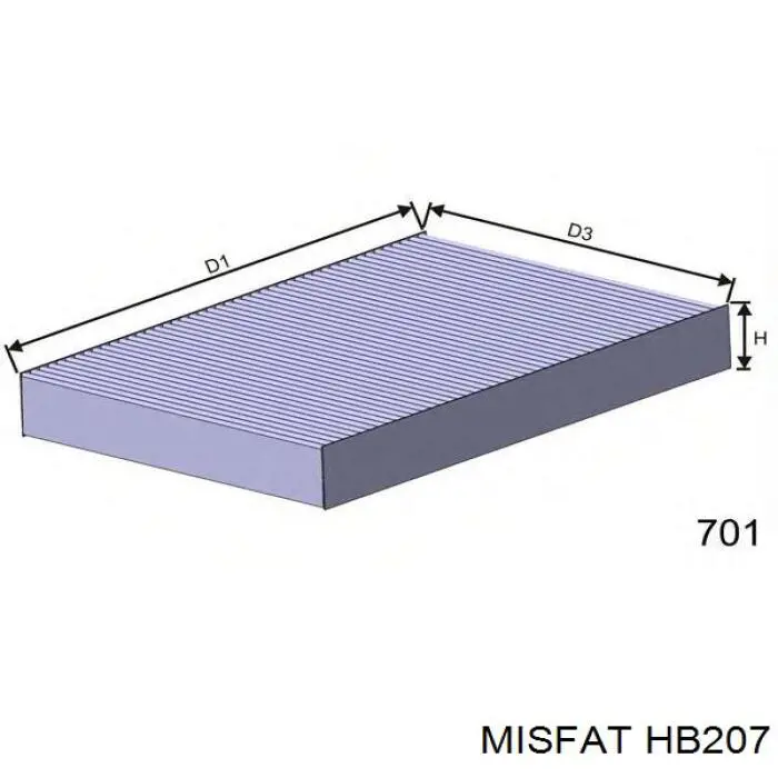 HB207 Misfat filtro de habitáculo