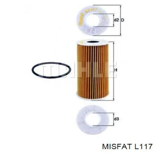 L117 Misfat filtro de aceite