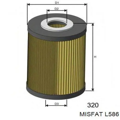 L586 Misfat filtro de aceite