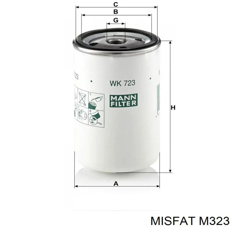 M323 Misfat filtro de combustible