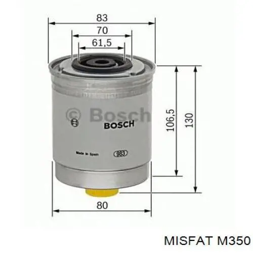 M350 Misfat filtro de combustible
