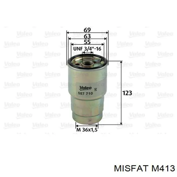 M413 Misfat filtro combustible